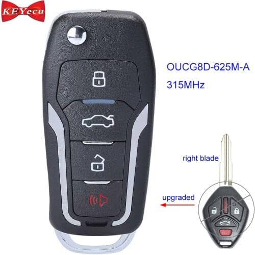 KEYECU for Mitsubishi Lancer 2008 2009 2010 2011 2012 2013 2014 2015 Upgraded Remote Key Fob OUCG8D-625M-A ID46 Leather Case