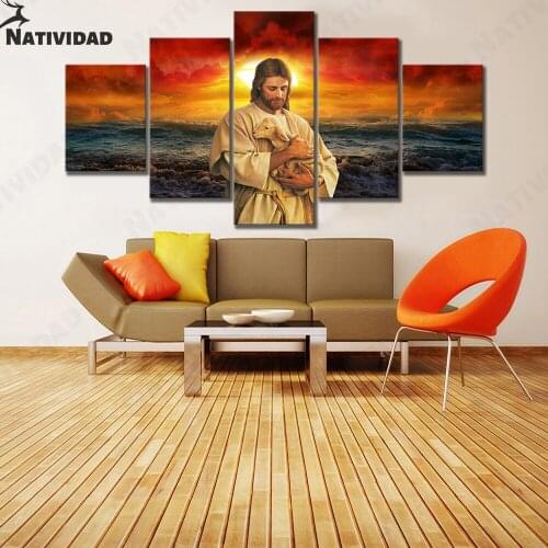 Christian Art Canvas Painting Jesus Holding Children Hope Picture Print Poster Living Room Bedroom Faith Home Decoration