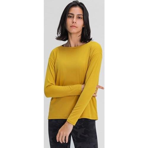 MINDYGOO High Quality Custom Logo Factory New Double Sided Nude Sense Of Loose Long Sleeved Slim Breathable Women Yoga Clothing