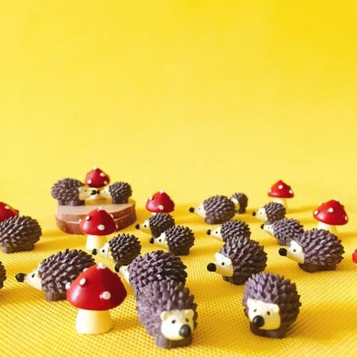 Mossfairy Miniature Ornament Hedgehog Set Decor Garden Gnome Moss Terrarium Crafts Home Decor Animal Fairy Diysupplies Figurine