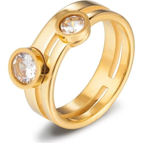 Fashion Charm Jewelry Ring Men Stainless Steel Cubic Zirconia Simple Finger Rings High Quality Punk Women Jewelry For Party Gift