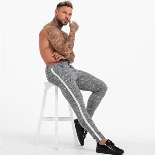 2019 Men Running Tights Fitness Gym High Elastic Sports Pants Gym Casual Workout Stripe Basketball Sportwear Male Sweatpants