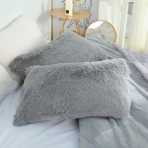 Soft Velvet Pillow Case 50x70cm Soft Skin-Friendly Pillow Covers Faux Fur Fleece Cushion Cover Shaggy Bed Sofa Throw Pillowcases
