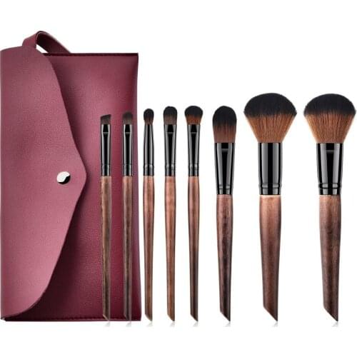 Synthetic Makeup Brushes Set 8pcs Eye Shadow Big Powder Foundation Brushes With PU Leather Cosmetic Bag pincel Make Up Brush Kit