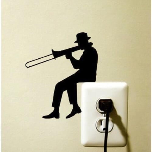 Musician Art Switch Sticker Living room Bedroom Decorative Wall Stickers Vinyl Waterproof Murals JG1943