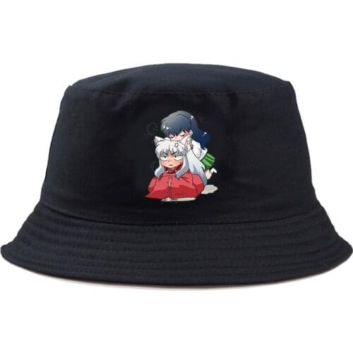 Panama Cap Inuyasha Modern Anime Fashion Print Unisex Bucket Hat Summer Seaside Beach Visor Gorros Pattern Headwear Sun Hat