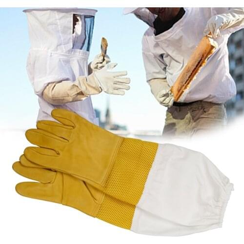 Beekeeping Gloves Sheepskin Breathable Pure Cotton Hand Protection Anti Bee Sting Goods Tools For Beekeeper Supplies