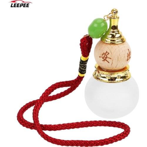 Gourd Shaped Empty Glass Bottle For Essential Oils Diffuser Auto Decoration Air Freshener Pendant Bottle Car Air Perfume Bottle