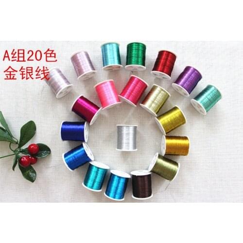 Multicolor Computer embroidered round silk gold, cross-stitch metal, hand-stitched bright silk thread