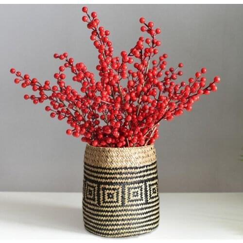 Hand-woven Storage Basket Straw Flower Basket Art Storage Bucket Desktop Container Home Decoration Garden Flower Pot Planter