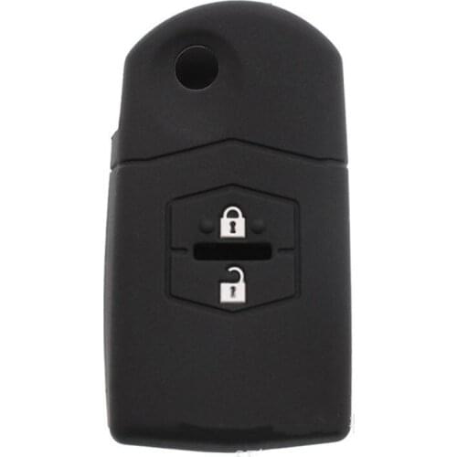 Silicone Car Flip Folding Key Case Cover Shell Holder Protector Bag For Mazda 2 3 5 6 CX7 CX9 RX8 MX5 2 Buttons Car Accessories