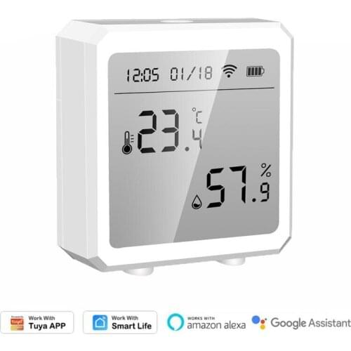 Tuya Wifi + Bluetooth Temperature Humidity Sensor With Alarm Smart Life Real-time Monitor Automation Work With Alexa Google Home