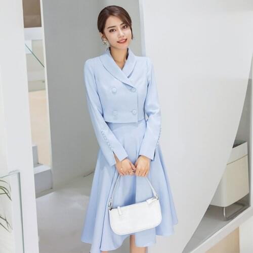 YIGELILA Fashion Chic Women Blouse Elegant Shirt Skirt Set Solid Empire Slim Short Top 91107 5983