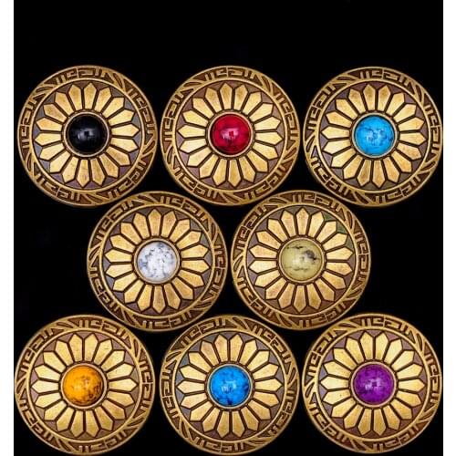 10pcs 1" Brass Southeast Tribal Sun Flower Turquoise Concho For Leathercraft Wallet Belt Saddle Headstall Bridle Decor