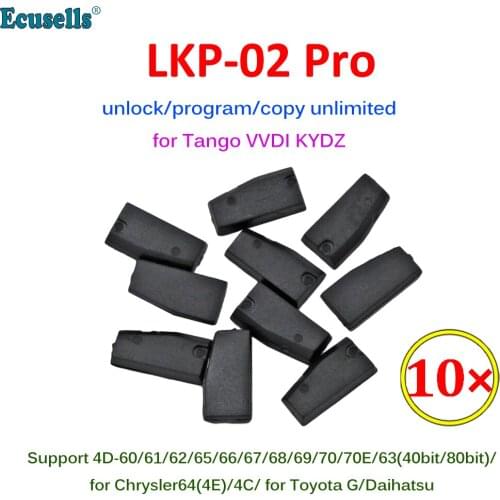 10PCS/LOT Car Key transponder Chip LKP-02 Copy 4C/4D/G transponder Chip Support for Tango VVDI KYDZ Programmer KD-X2 (Reuseable)