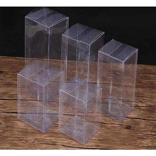 10Pcs Clear Square PVC Packaging Boxes Chocolate Bags Boxes Party Event Decoration Transparent Gift Candy Box Wedding Favor