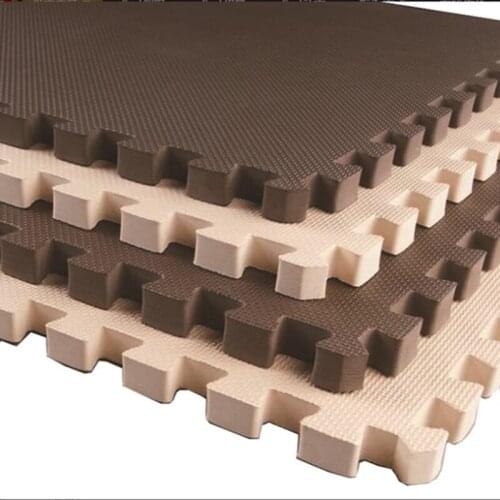 10 pcs 30*30cm coffee and beige color Waterproof EVA interlock foam mat free shipping