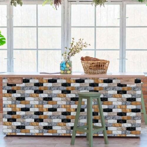 3D Brick Pattern Wall Stickers Home Decor Three-dimensional Tile Wall Decor Decals for Living Room PVC Self-adhesive Sticker
