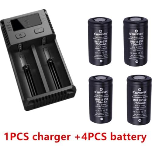 4pcs IMR 18350 1200mAh 10A discharge UH1835P rechargeable battery with Nitecore New I2 Digi charger LCD Intelligent