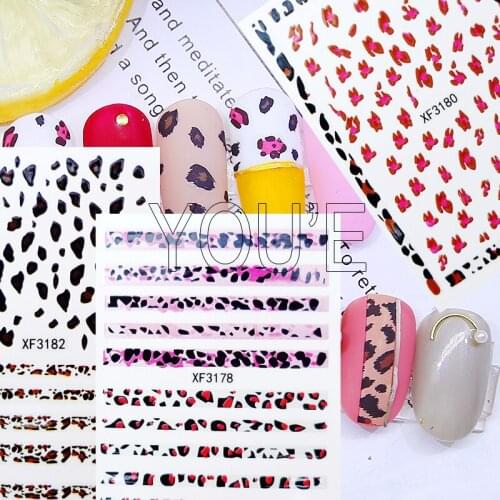 Leopard Nail Art Sticker Self-adhesive Cute Animal Sticker Decals Tips Manicure Design Nail Art Decals Decoration Stickers Lion