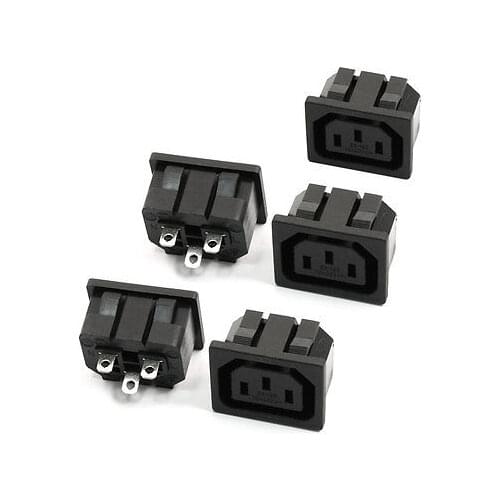5 Pcs IEC 320 C13 Panel Outlet Power Socket Clamp Type Connector AC 250V 10A