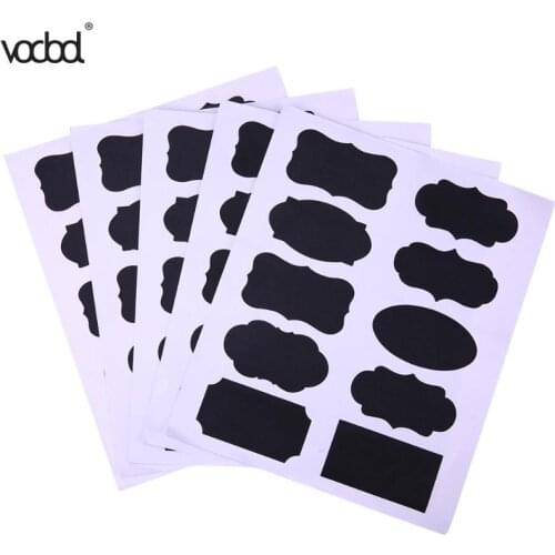 50Pcs/Set Chalkboard Blackboard Sticker Craft Kitchen Jar Organizer Windows Cup Can Storage PVC Memo Lables Office Stationery
