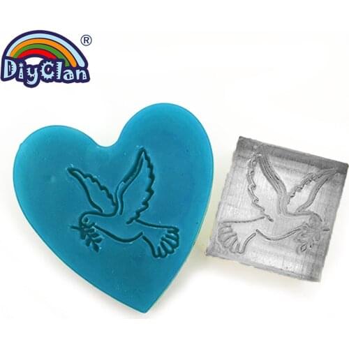 Acrylic Peace dove olive branch pattern Handmade soap stamp chapter mini DIY patterns resin chapter stamps Z0020XN
