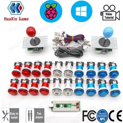 Zero Delay Encoder Arcade cabinet DIY kit for 5V LED push to Lighting up buttons copy SANWA Joystick USB to PC Raspberry Pi