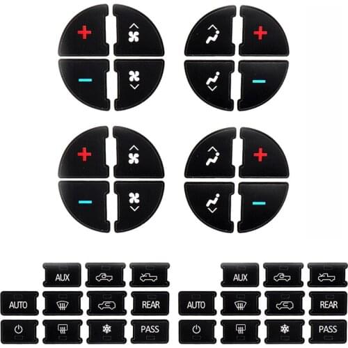 Car Black 175*55mm 2PCS AC Central Control 19 Key AC Dash Button Decal Stickers Dash Replacement Hot Sale 2018 New