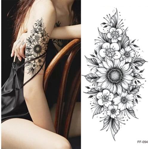 Large Body Art Arm Sleeves Snake Flower Temporary Tattoo Sticker Fast Rock Tattoo Women Waist Bracelet Fake Flash Tatoos Totem