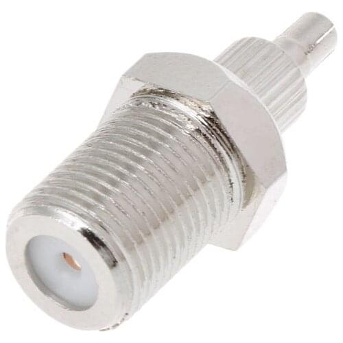 F Female To TS9 & CRC9 Male Plug Coaxial Adapter RF Connector Nickel Plated OCT31