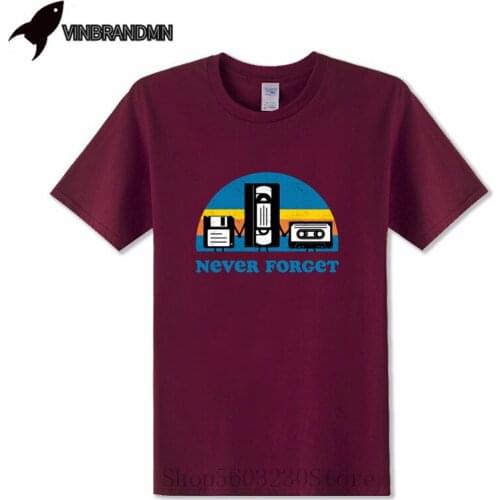 70s 80s Vintage Clothing Never Forget Magnetic Tape Disc Cassette Disk Funny T shirts Men Causal Good Memory Retro Mens T-shirt