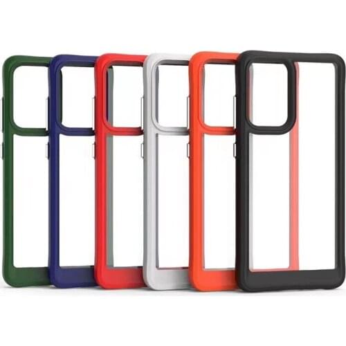 Hybrid Rugged Armor PC + TPU Shockproof Case for Samsung Galaxy S21 Note 20 Ultra A32 5G A12 Soft Frame Transparent Back Cover