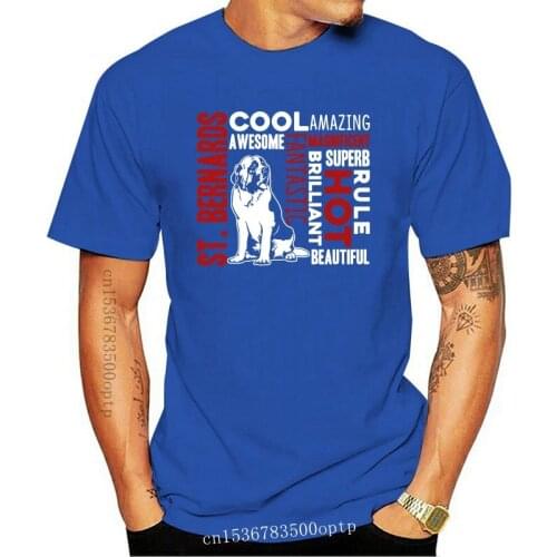 Fashion Men T shirt Saint Bernard T shirt Love Saint Bernard Shirts