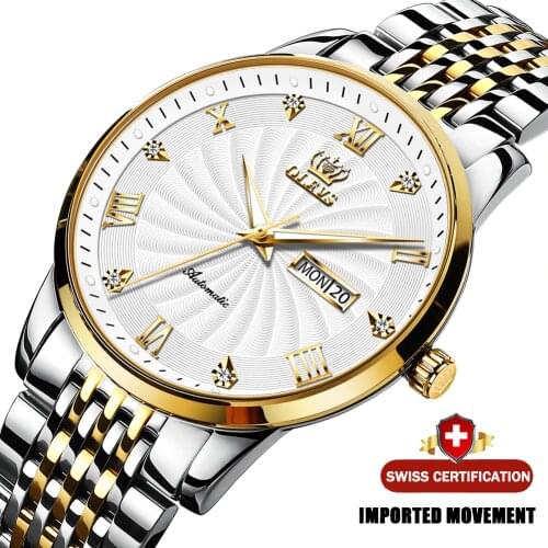 Men mechanical wristwatches luxury brand automatic watch menStainless Steel Waterproof Business watch Relogio Masculino 6630