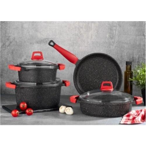 7 piece Molding Granite Pot Pan Set (according to your country extra payment of customs yapılabilir)