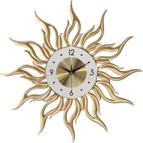 Nordic Large Wall Clock Modern Design Silent Bedroom Sun Living Room Wall Watch Kids Room Sduvar Saati Industrial Decor BB50wc