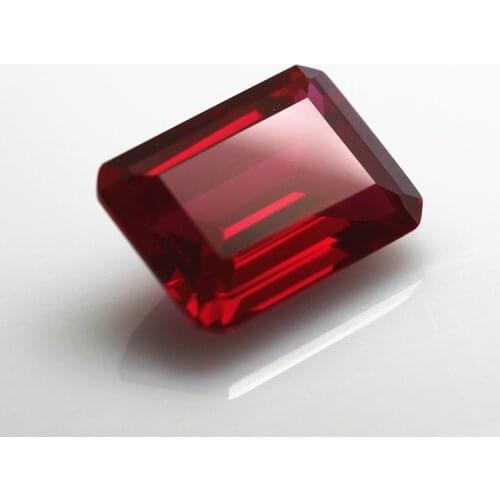 New quality bestseller rectangle red loose stone fancy colored faceted stones beads for jewelry maikng DIY red corundum