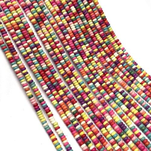 New Round Natural Stone Bead Mixing Turquoises Bracelet Necklace Jewelry For DIY Jewelry Birthday Gift Size 3x6mm/3x8mm/3x10mm