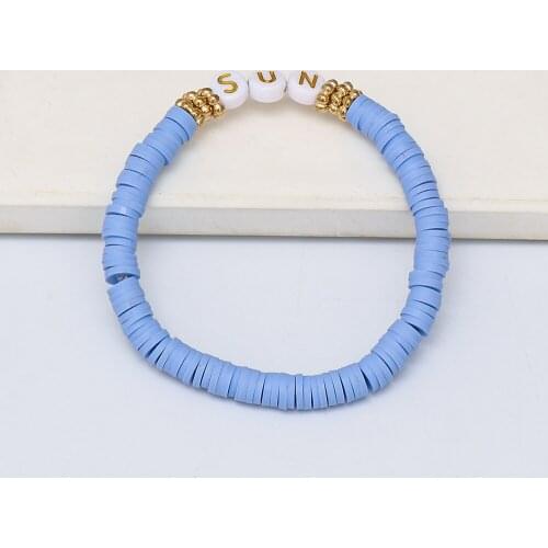 New Colorful Letters Bracelet Rainbow Clay Hand Chain Wholesale Boho Statement Streetwear Beaded Bracelet For Women 2021