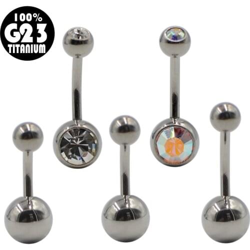 10PC G23 Solid Titanium Ball Curvy Belly Navel Piercing Belly Navel Ring Basic Style Buttom Body Piercing Jewelry