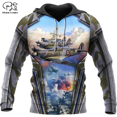 PLstar Cosmos 3D Print Aircrafts Supermarine Spitfir Plan Harajuku Streewear Funny Mens Women Zip Hoodies/Sweatshirt/Jacket/-b17