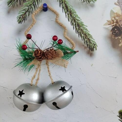 Christmas Pendant Drop Ornaments Home Party Decoration Christmas Double Bell Pendant Home Decor Christmas Tree Decor Bell