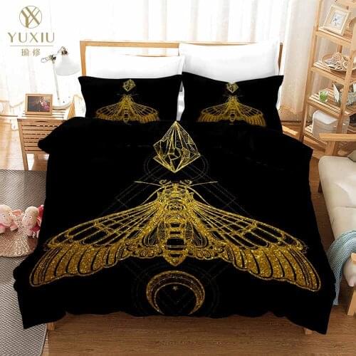 Luxury Bedding Set 3D Black Gold Scorpion Meteor Scorpio King Queen Duvet Cover Constellation Bed Sets Bohemian Bedclothes