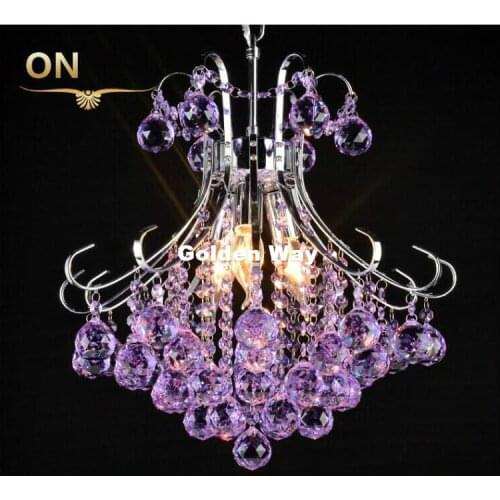 Modern Crystal Pendant Lamp Red/Purple/Cognac/Clear Colr D30cm D40cm D50cm Size, Lustre De Crystal Lustres De cristal Chandelier