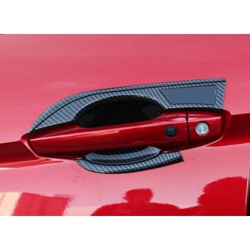 Carbon Fiber Style Door Handle Bowl Cover Trim for 2017-2021 Mitsubishi Eclipse Cross ABS