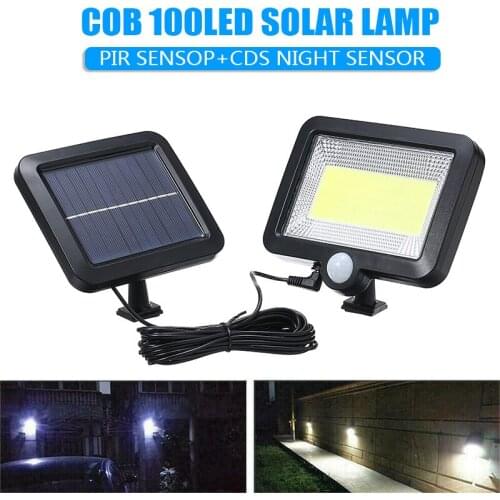 100LED COB Solar Power PIR Motion Sensor Light For Courtyard Aisle Porch Garden Lamp Security Lights Waterproof
