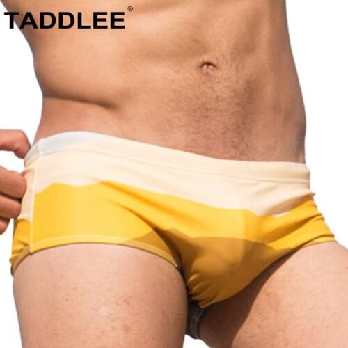Taddlee Brand Sexy Mens Swimwear Swimming Briefs Bikini Low Rise Swimsuits Men Surf Board Boxer Trunks Shorts Gay Penis Pouch