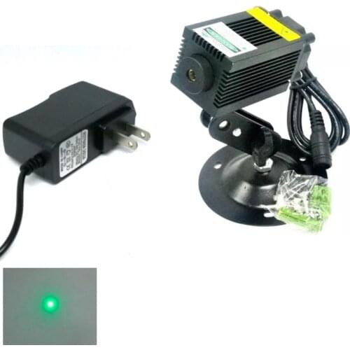532nm 100mW Green Laser Diode Module Dot Light With 12V 1A Adapter Holder 33x55mm