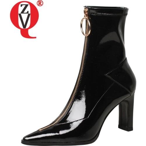 ZVQ Women Fashion spring autumn New Style short boots Solid color Pointed Toe Leisure Shoes Concise ventilation office lady